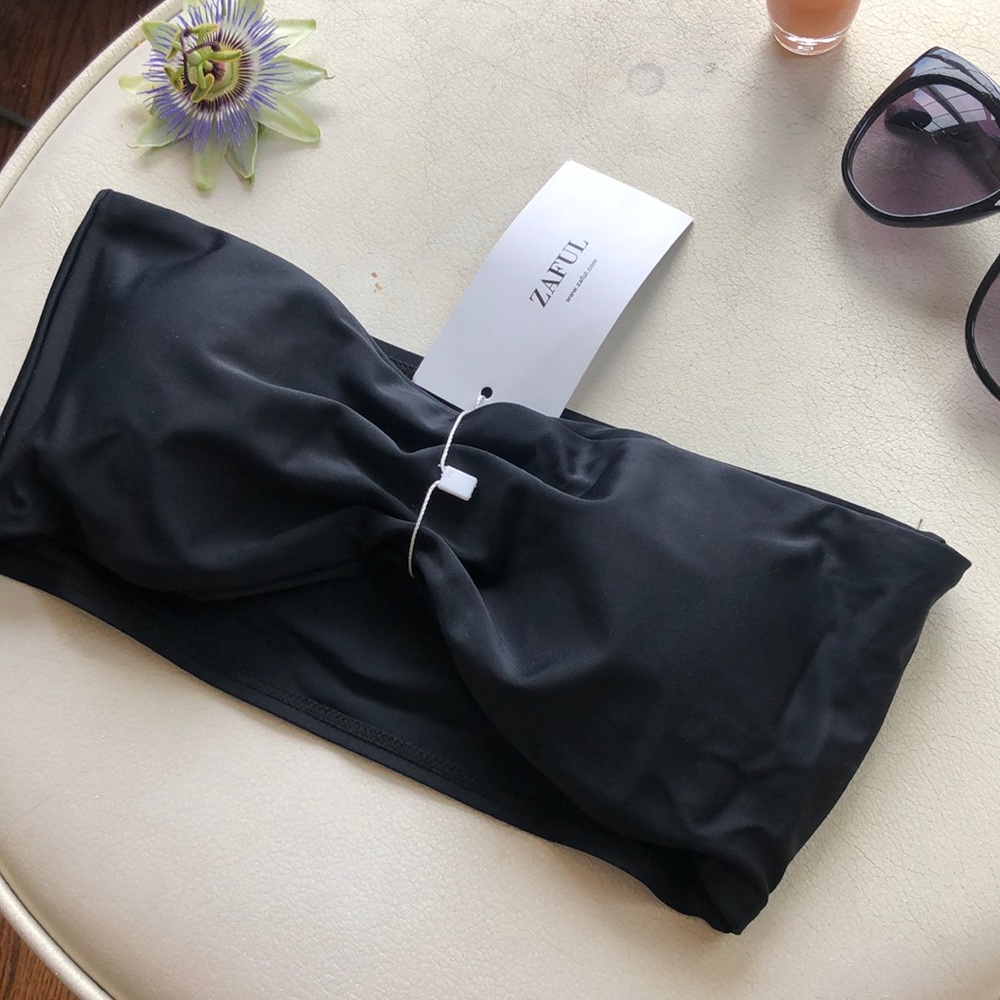 Black bandeau bikini top 🖤🤍🖤🤍